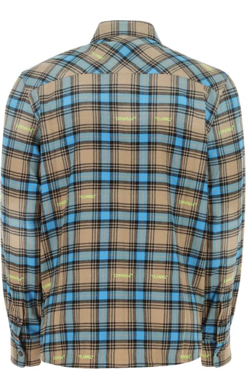Off-White Men Off-White Embroidered Flannel Shirt