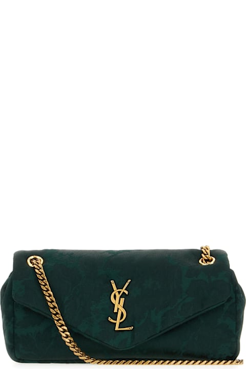 Shoulder Bags for Women Saint Laurent Green Jacquard Small Calypso Shoulder Bag