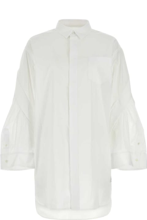 ウィメンズ新着アイテム Sacai White Poplin Thomas Mason Shirt Dress