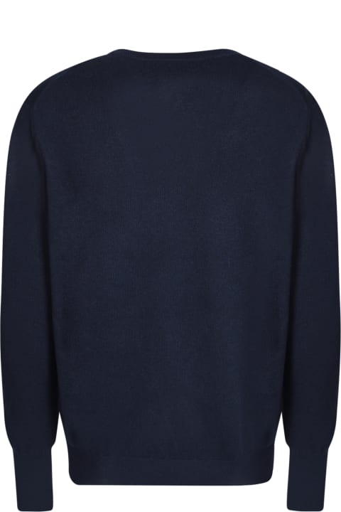 Ballantyne Sweaters for Men Ballantyne V-neck Dark Blue Jumper