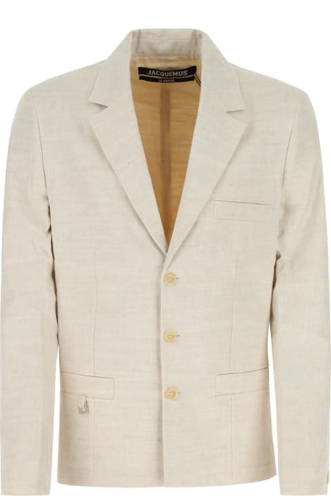 Coats & Jackets for Men Jacquemus Melange Sand Linen Blend Linu Blazer