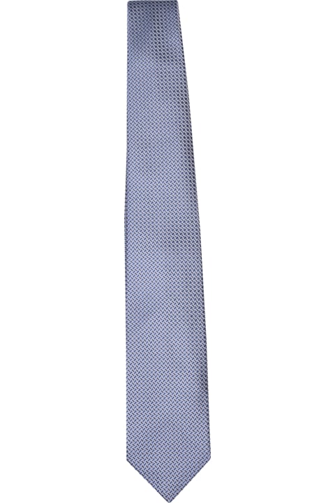 メンズ Brioniのネクタイ Brioni Geometric Light Blue/blue Tie