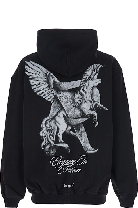 REPRESENT for Men REPRESENT 'elegance Unicorn' Black Hoodie With Logo Print On The Front And Maxi Print On The Rear In Cotton Man
