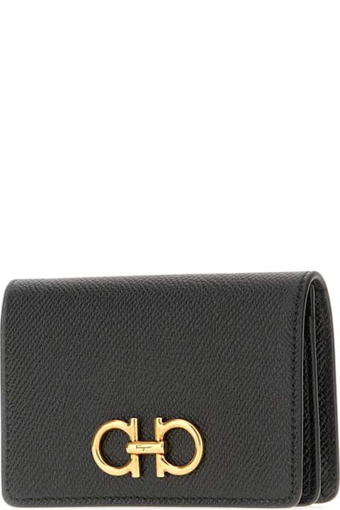 Ferragamo إكسسوارات لـ السيدات Ferragamo Black Leather Card Holder