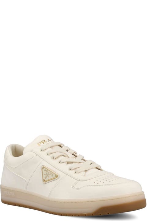 Enamel-triangle Lace-up Sneakers