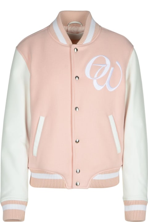 Off-White Coats & Jackets for Women Off-White 'varsity' Pink Fabric Blend Bomber Jacket