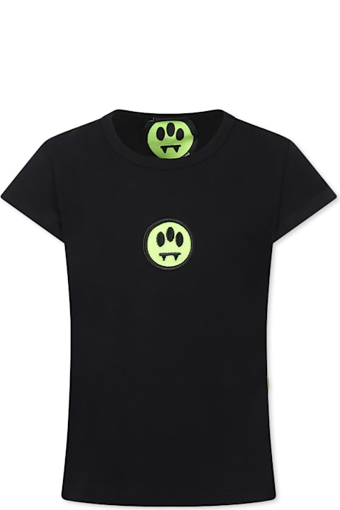 Homeware Barrow Black T-shirt For Girl With Smiley