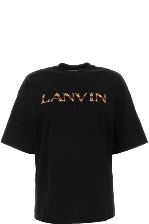 Lanvin Topwear for Women Lanvin Black Cotton T-shirt