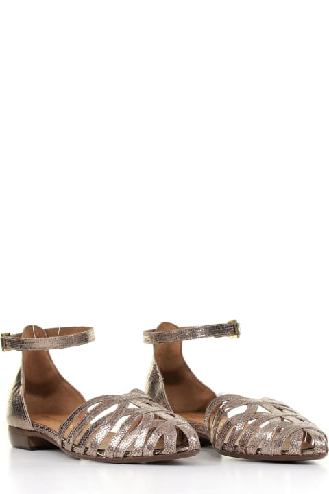 Laminated Sandal With Ankle Strap