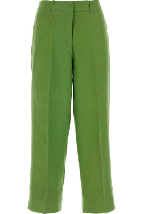 'S Max Mara Pants & Shorts for Women 'S Max Mara Grass Green Linen Rebecca Pant