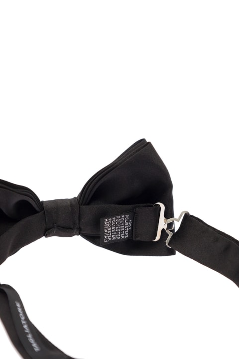 Ties for Men Tagliatore 'vela' Black Pre-tied Bow Tie With Hook Fastening In Satin Man