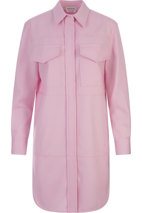 Alexander McQueen Jumpsuits for Women Alexander McQueen Pink Wool Mini Dress