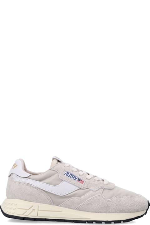 Homeware Autry Autry Reelwind Low Hay Nylon & Suede Sneakers