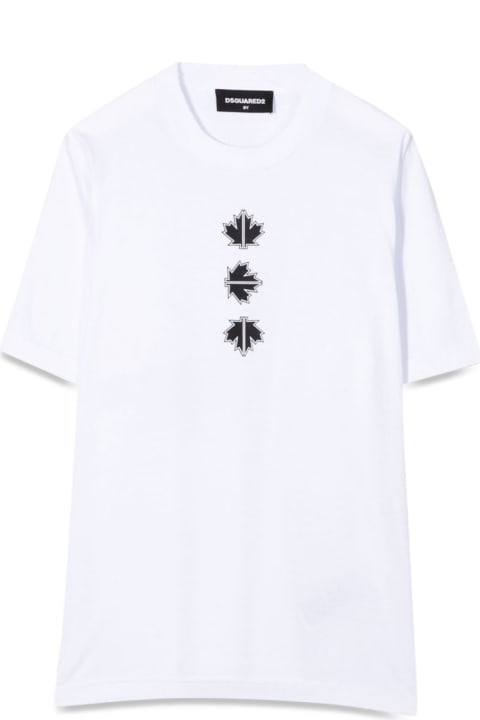 Dsquared2 for Kids Dsquared2 T-shirt Logo On The Back And Front Leaves
