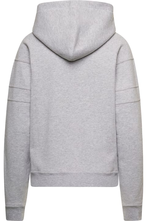 Grey Hoodie With Coulisse And Embroidered Logo In Cotton Woman