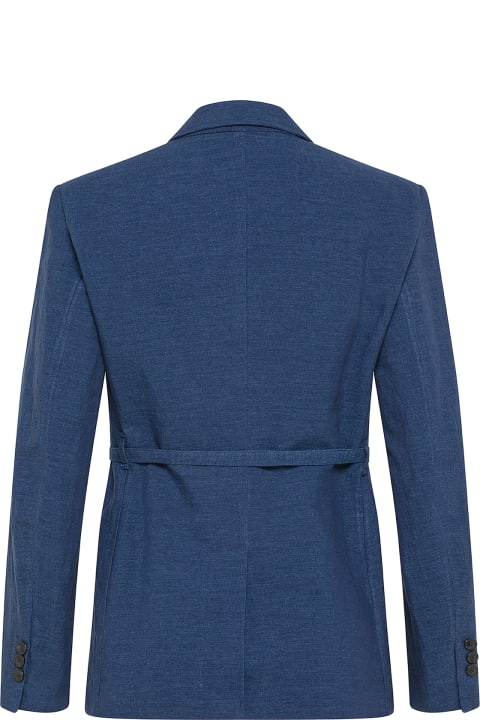 Coats & Jackets for Women 19.70 Nineteen Seventy Blu Linen Blazer