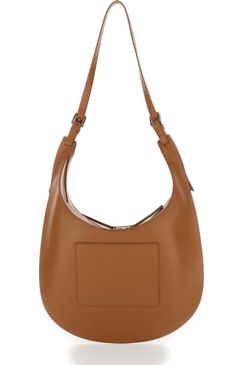 A.P.C. Totes for Women A.P.C. 'iris' Brown Shoulder Bag With Laminated Logo In Leather Woman