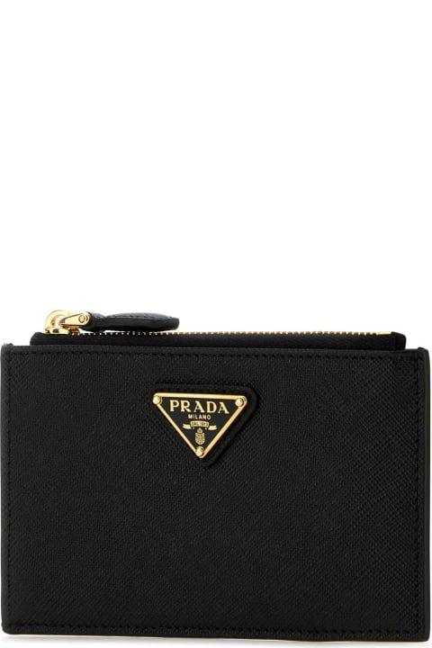Prada Wallets for Women Prada Black Leather Card Holder
