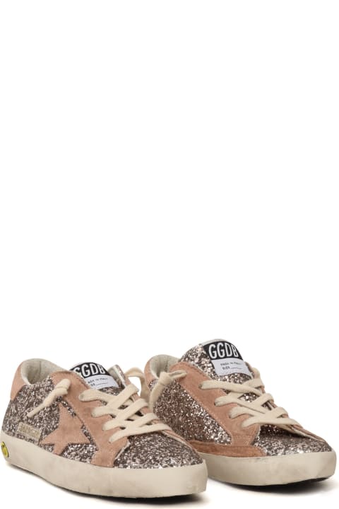 Shoes for Kids Golden Goose Super Star Glitter Upper Suede Star And Heel