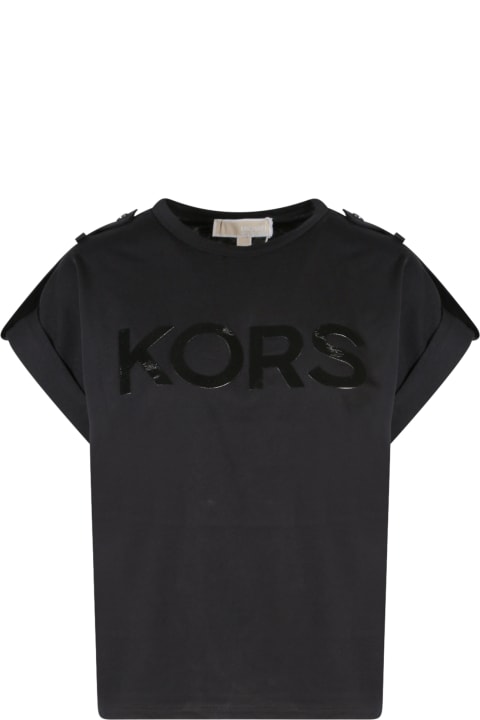 MICHAEL Michael Kors Topwear for Women MICHAEL Michael Kors Black Cotton Snap T-shirt