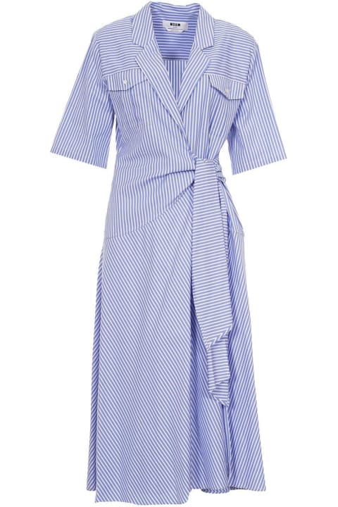 ウィメンズ MSGMのワンピース＆ドレス MSGM Bowed Waistline Poplin Midi Dress
