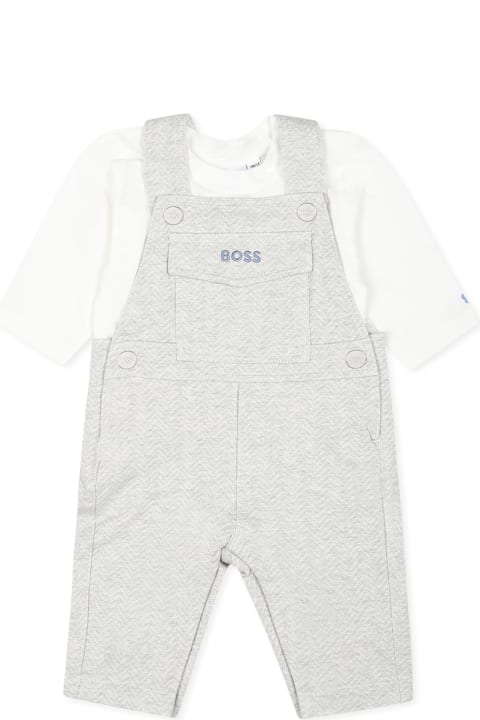 Hugo Boss Coats & Jackets for Baby Boys Hugo Boss Grey Set For Baby Boy With Logo