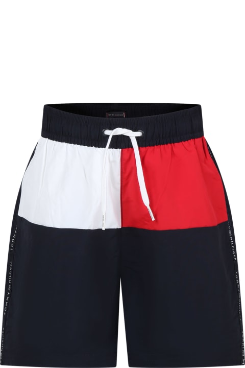 Tommy Hilfiger Swimwear for Boys Tommy Hilfiger Blue Swim Shorts For Boy With Logo