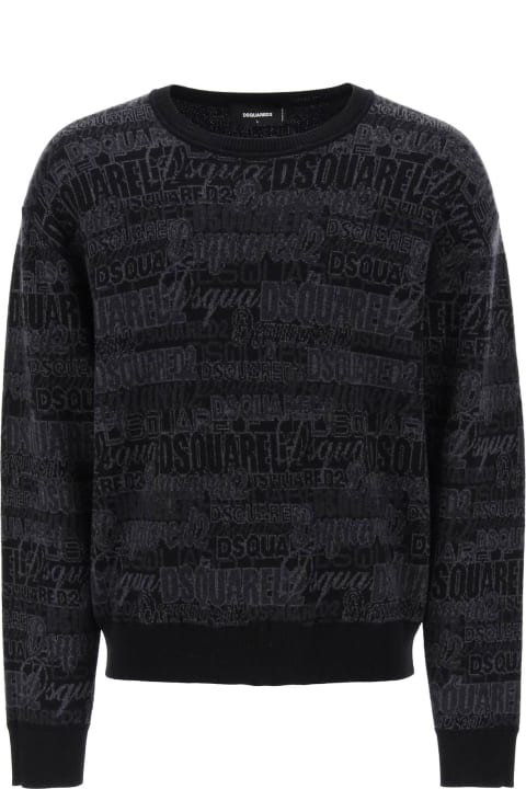 Sweaters for Men Dsquared2 Sweater With Logo Lettering Motif
