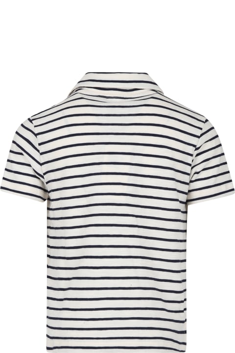ボーイズ Petit BateauのTシャツ＆ポロシャツ Petit Bateau White Polo Shirt For Boy With Stripes