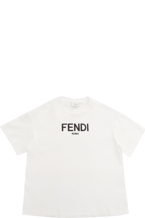 Sale for Boys Fendi White Fendi T-shirt