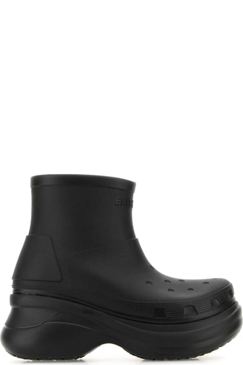 Balenciaga Boots for Men Balenciaga Black Rubber Crocs Ankle Boots