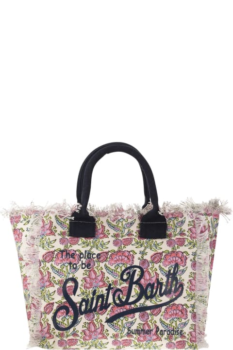 ウィメンズ新着アイテム MC2 Saint Barth Vanity - Canvas Bag With Floral Print