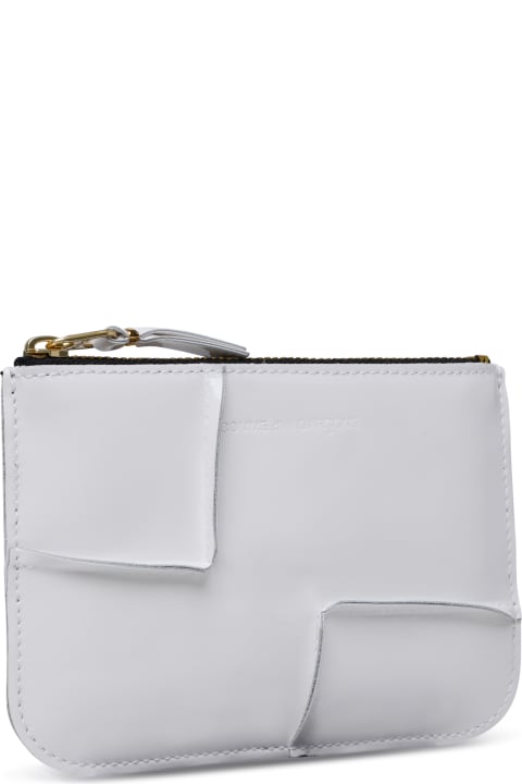 Comme des Garçons Wallet for Women Comme des Garçons Wallet 'medley' White Leather Card Holder