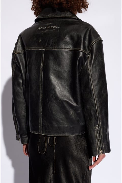 Acne Studios معاطف وجواكت لـ السيدات Acne Studios Leather Biker Jacket