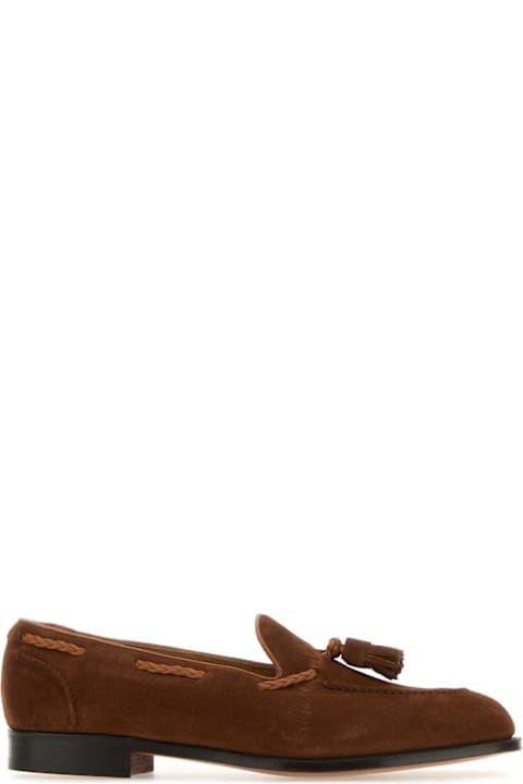 Edward Green for Kids Edward Green Brown Suede Belgravia Loafers