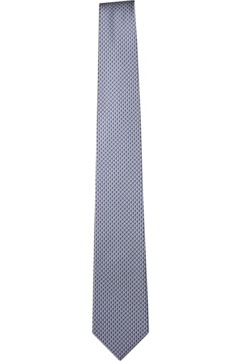 Brioni Ties for Men Brioni Rhombuses Pattern Dark Grey Tie