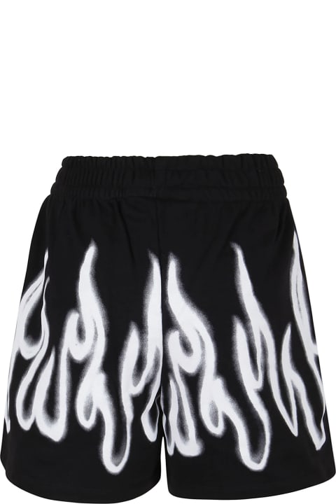 Black Shorts With White Spray Flames