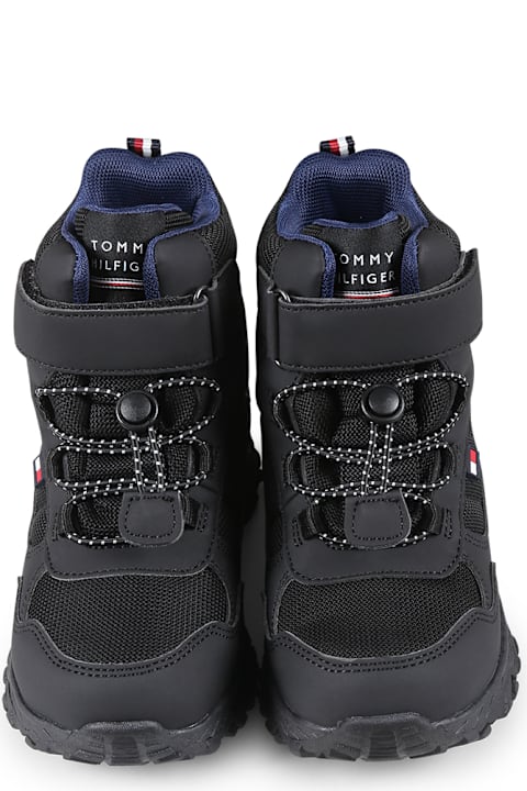 Tommy Hilfiger Shoes for Boys Tommy Hilfiger Black Boots For Kids With Logo