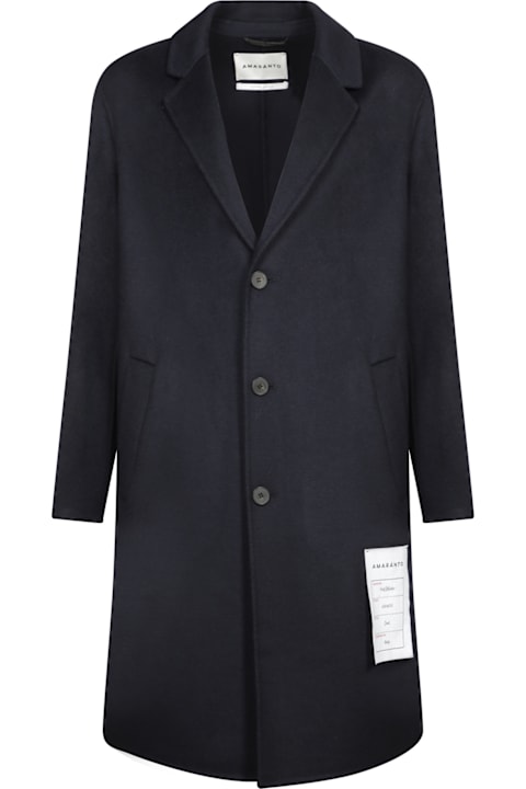 Amaranto Coats & Jackets for Men Amaranto Midnight Blue Wool Coat