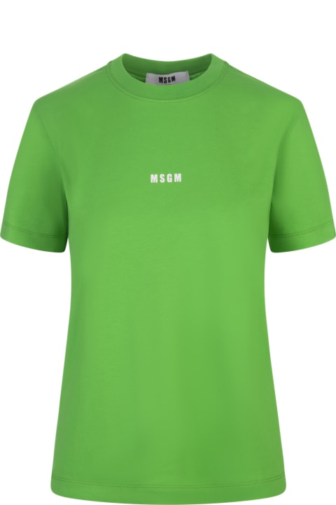 MSGM Women MSGM Green T-shirt With Micro Logo