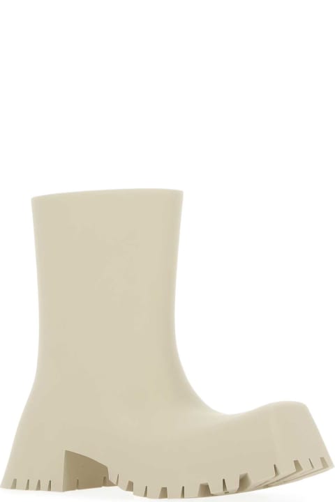 Balenciaga Sale for Women Balenciaga Ivory Rubber Trooper Boots