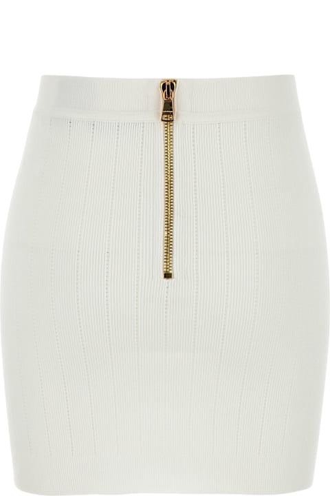 Homeware Balmain Mini Skirt In White Viscose Blend