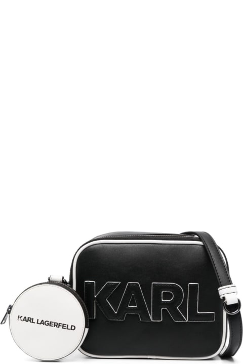 Karl Lagerfeld Borsa Nera A Tracolla In Finta Pelle Bambina