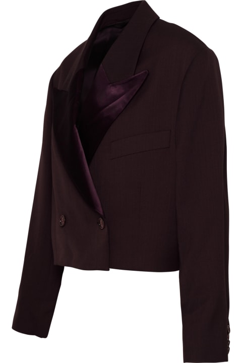 Acne Studios for Women Acne Studios Burgundy Wool Blend Blazer