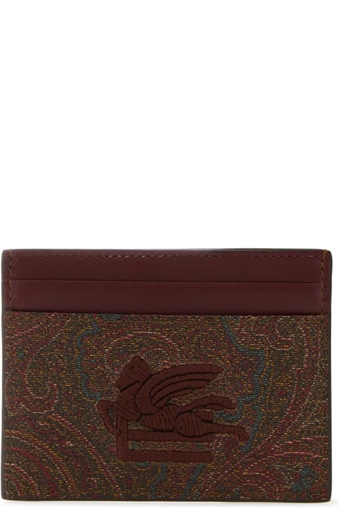 Fashion for Women Etro Multicolor Canvas And Leather Card Holder