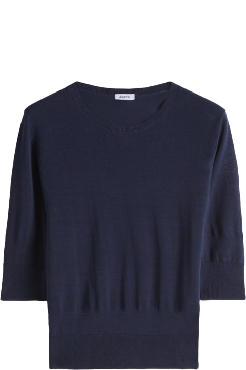 Aspesi for Women Aspesi Blue 3/4 Sleeve Shirt