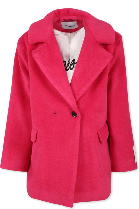 Homeware Pinko Fuchsia Coat For Girl With Logo