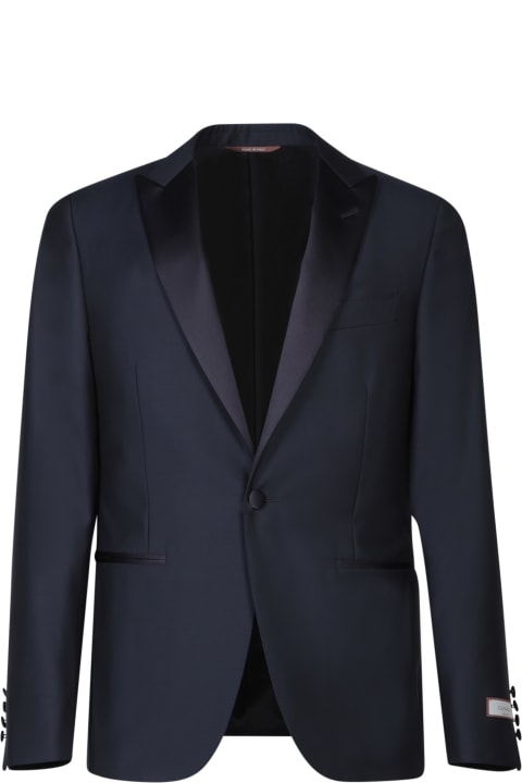 Suits for Men Canali 130's Blue Smoking