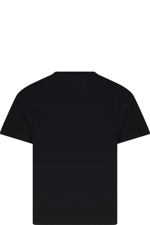 ガールズ トップス MSGM Black T-shirt For Girl With Logo