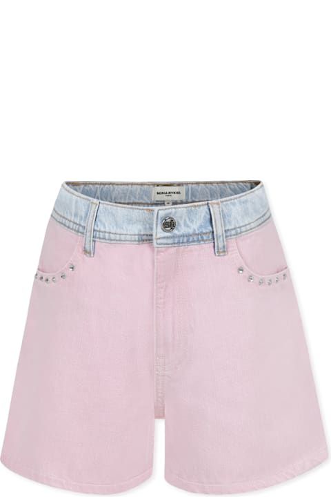 Homeware Rykiel Enfant Pink Shorts For Girl With Logo
